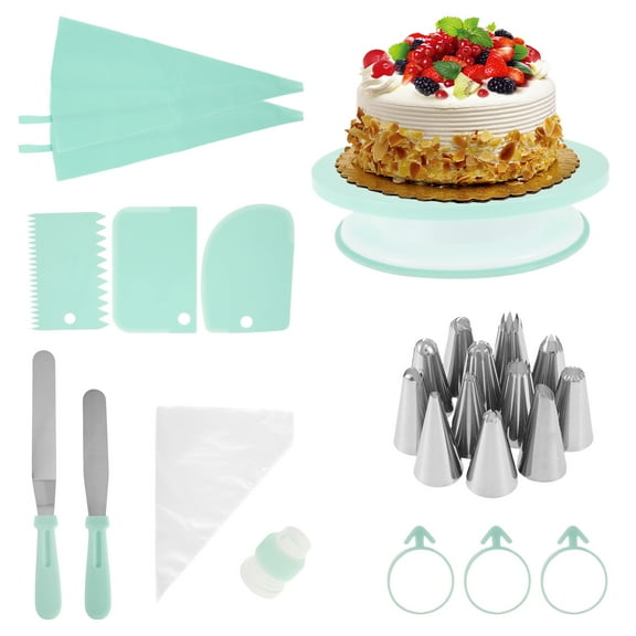 Ikoopy 74 Pcs Cake Decorating Kit Practical Cake Decorating Supplies Kit with Non Slip Cake Turntable Pastry Piping Bag Icing Piping Tips Cake Baking Supplies for Professionals Beginners