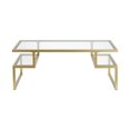 thumbnail image 3 of Henn&Hart Metal Hollywood Gold Coffee Table with Glass Top, 3 of 6