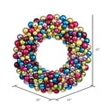 thumbnail image 2 of Vickerman 22" Multi-Colored Shiny and Matte Ball Wreath, 2 of 2