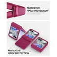 thumbnail image 3 of Vizvera para Motorola Razr 50 Ultra/Razr 60 Pro Funda Tipo Armadura para Teléfono, con Cubierta de Bisagra, Protector de Pantalla Integrado, Funda a Prueba de Golpes con Carga Inalámbrica - Rojo Rosa, 3 of 7