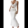 thumbnail image 1 of Conjunto de Dos Piezas para Mujer: Top con Cuello Halter y Falda con Frontal, Conjunto de Verano. L, 1 of 10