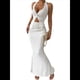 thumbnail image 1 of Conjunto de Dos Piezas para Mujer: Top con Cuello Halter y Falda con Frontal, Conjunto de Verano. XS, 1 of 10
