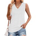 thumbnail image 2 of ZyeKqe Tank Tops for Women Sleeveless Basic Tee Summer V Neck T Shirts Loose Fitted Fashion Clothes, 2 of 10
