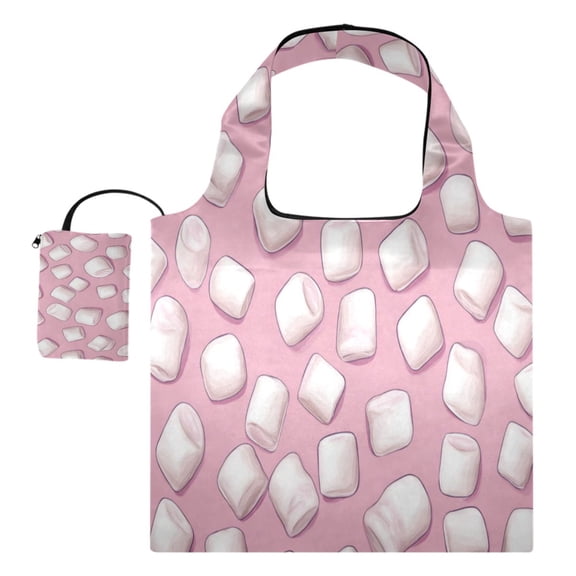 Large Capacity Print Tote Bag,Lightweight Portable Foldable Shopping Bag Puffed Candy