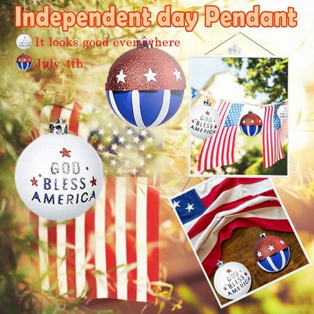 

Hangs 12PC Independence Day Decoration Hanging Ball Pendant Gift Ornaments