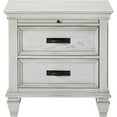 thumbnail image 2 of Wooden Nightstand with 2 Drawers & 1 Pull-Out Tray, White, 2 of 3