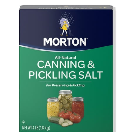 (2 pack) Morton Canning & Pickling Salt, 4 Lbs (Best Salt For Curing Meat)