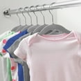 thumbnail image 6 of Casafield 100 Velvet Baby Hangers for Infant & Toddler Clothes, 11" - Gray, 6 of 7