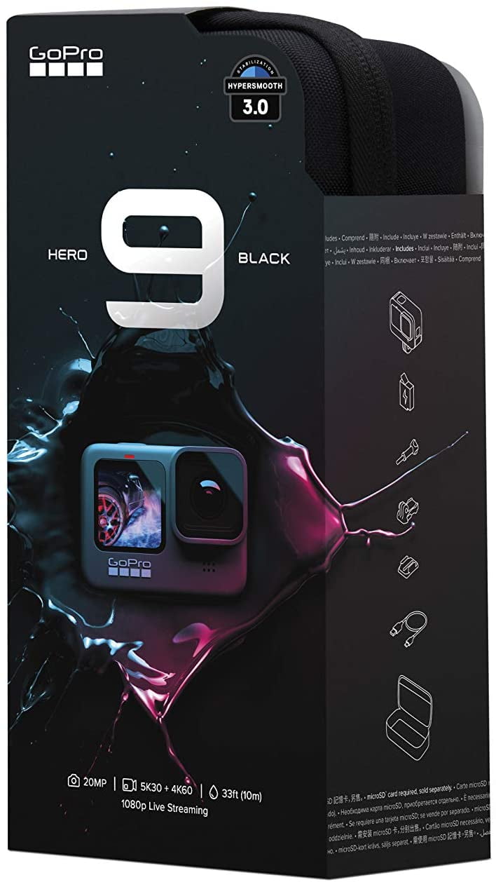 GoPro HERO9 Black - Waterproof Action Camera with Front LCD and Touch Rear  Screens, 5K Ultra HD Video, 20MP Photos, 1080p Live Streaming, Webcam,  Stabilization 