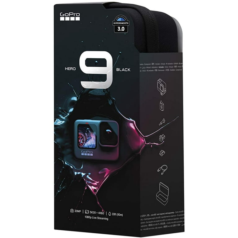 GoPro HERO9 Black - Waterproof Action Camera with Front LCD and Touch Rear  Screens, 5K Ultra HD Video, 20MP Photos, 1080p Live Streaming, Webcam,