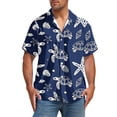 thumbnail image 2 of SGFCWSX Mens Hawaiian Shirt Printed Short Sleeve Button Up Casual Tropical Beach Shirt for Summer Vacation Blue Size XL, 2 of 7