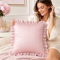 thumbnail image 5 of Kojanyu Ruffle Throw Pillow Cover, Solid Color Decorative Cushion Case, Romantic Ruffled Pillow for Sofa Bed Decor and Living Room Accent., 5 of 7