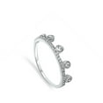 thumbnail image 4 of Women's Princess Tiara Crown Clear Cubic Zirconia Ring .925 Sterling Silver Band White Female Size 5, 4 of 4