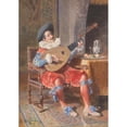 thumbnail image 2 of Bernard Louis Borione 14x18 Black Ornate Wood Framed Double Matted Museum Art Print Titled - The Lute Player (1901), 2 of 5