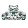 thumbnail image 1 of Pinzas para el pelo con diseño floral y cristales de diamantes de imitación verdes preciosos de Faship, 1 of 5