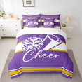 thumbnail image 2 of Homewish Cheer Team 7pcs Bedding Comforter Set For Teens Boys Girls,Girly Dreamy Dance Queen Bedding Sets Super Cozy,Geometric Stripes Queen Sheet Sets,Lightweight Room Decor,Reversible, 2 of 8