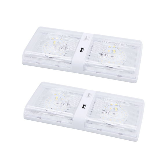 Facon 2Packs 12V RV Reading Light with USB Charger(5V 2.4A), RV Interior Reading Light Wall Sconce, With On&Off Switch For RV Motorhomes Camper Caravan Trailer Boat Car