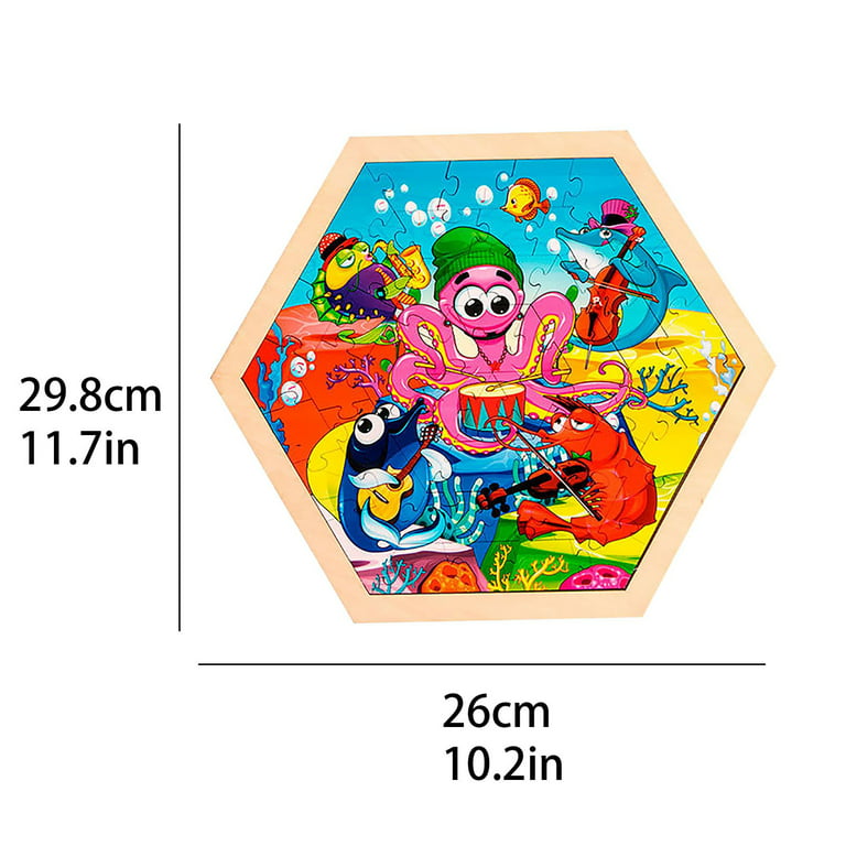 WOCLEILIY Gifts for Family Children Wooden Puzzle 50 Pieces Educational  Cartoon Puzzle Game Kids Toys 