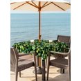 thumbnail image 2 of Outdoor Tablecloth with Umbrella Hole and Zipper, St. Patrick's Day Square Table Cloth 54x54 Inch Waterproof Tablecloth, Watercolor Lucky Shamrocks Spring Leaves Picnic Table Cover for Patio Camping, 2 of 7