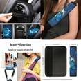 thumbnail image 4 of Yuyamidu Blue Butterfly Front Back Car Seat Covers Full Set of 13 Moon Steering Wheel Cover Center Console Cover Seat Belt Cover Key Chain Coasters, 4 of 6