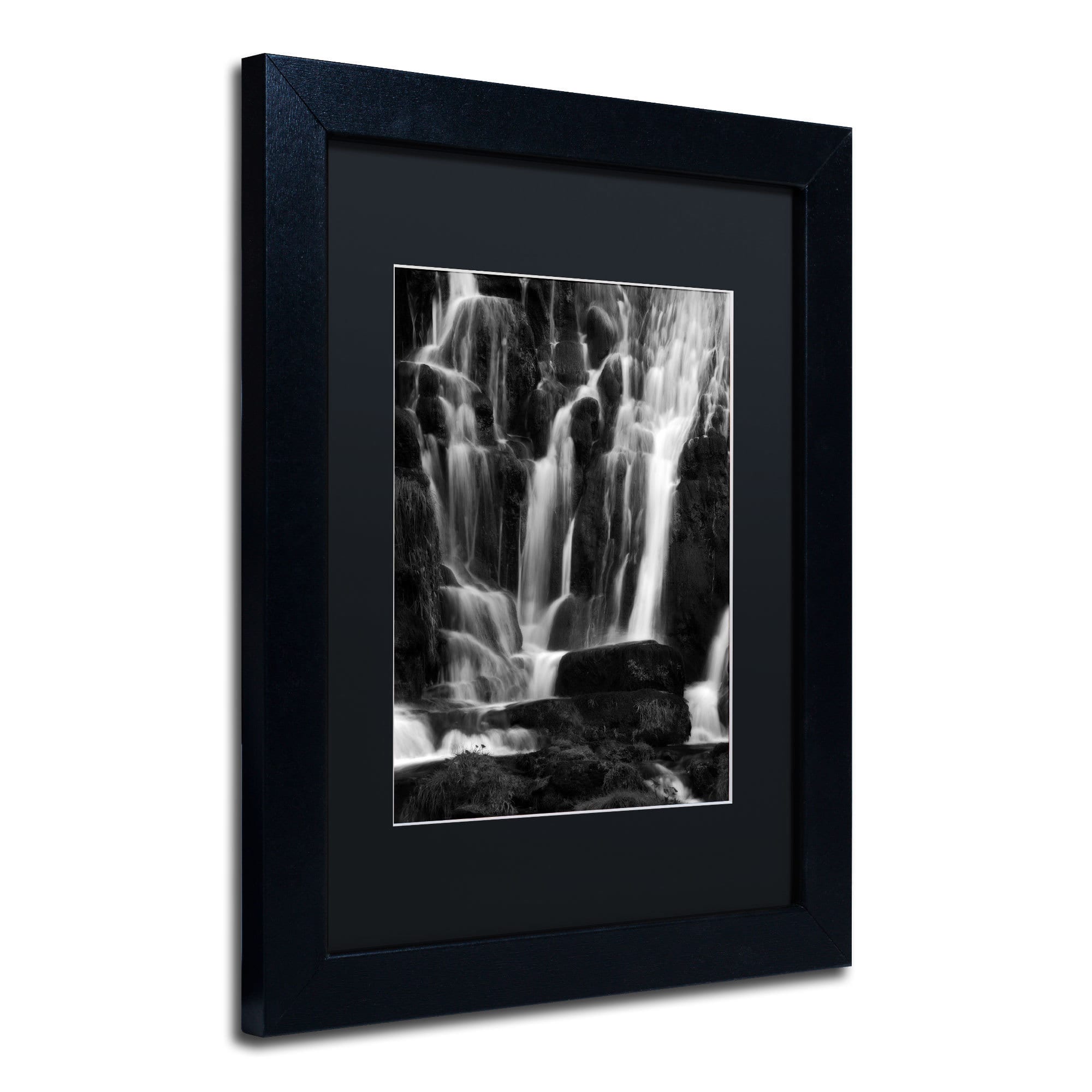 Trademark Fine Art "White Waterfall" Canvas Art by Philippe Sainte-Laudy, Black Matte, Black Frame