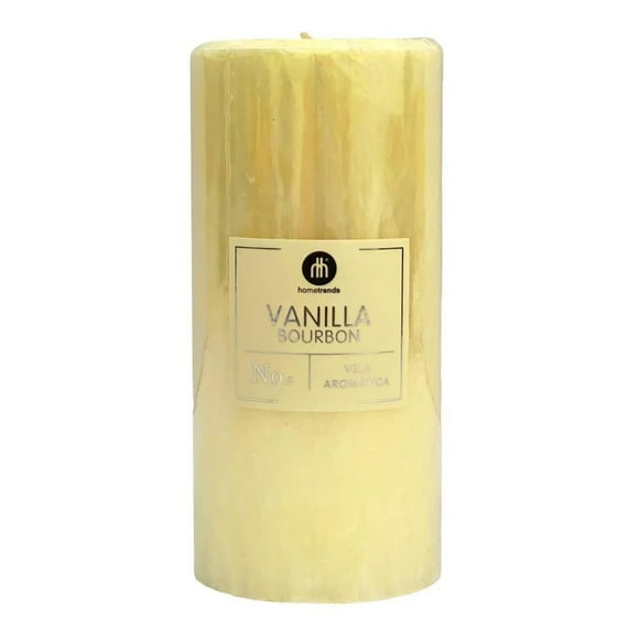 Vela Hometrends en Forma de Pilar Vanilla bourbon No.2 Beige 15 cm