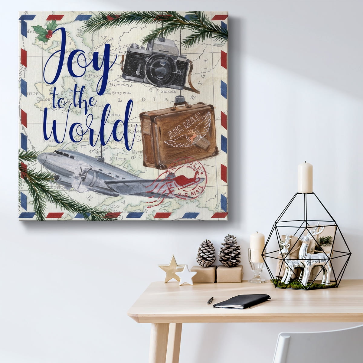 Christmas Par Avion II- Gallery Wrapped Canvas