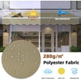 thumbnail image 4 of MEETWARM 8.2'x 6.5' Patio Awning Retractable Awning Cover for Sunshade Shelter, Outdoor Patio Canopy with Manual Crank Handle/Water-Resistant 280g/m² Polyester for Patio, Yard, Balcony, Beige, 4 of 7