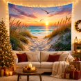 thumbnail image 3 of Sandy Path Through Beach Dunes at Sunset with Seagulls, Serene Coastal for Beach Lovers, Vibrant Ocean Artwork Housewarming Gift, Tapestry Wall Hanging for Bedroom and Living Room, 3 of 7