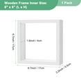 thumbnail image 3 of 1-Pack Dried Flower Frame, 6 x 6 Inch Double Acrylic Wooden Dried Flower Photo Floating Frame [White], 3 of 7