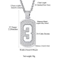 thumbnail image 3 of FindChic Bling Sports Necklaces for Men Cubic Zirconia Silver Digital Dog Tag Pendant Hip Hop Jewelry for Him, with Gift Box, 3 of 9