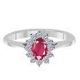 thumbnail image 2 of Mauli Jewels Rings for Women 0.90 Carat Diamond And Oval Shape Amethyst Ring 4 Prong 10K White Gold, 2 of 6