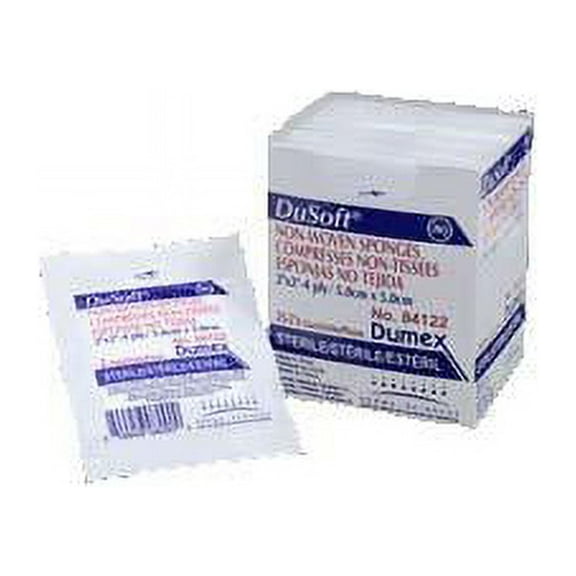 Dusoft Sterile Non-woven Drain Sponge 2" X 2", 4-ply Part No. 84122 (25/package)