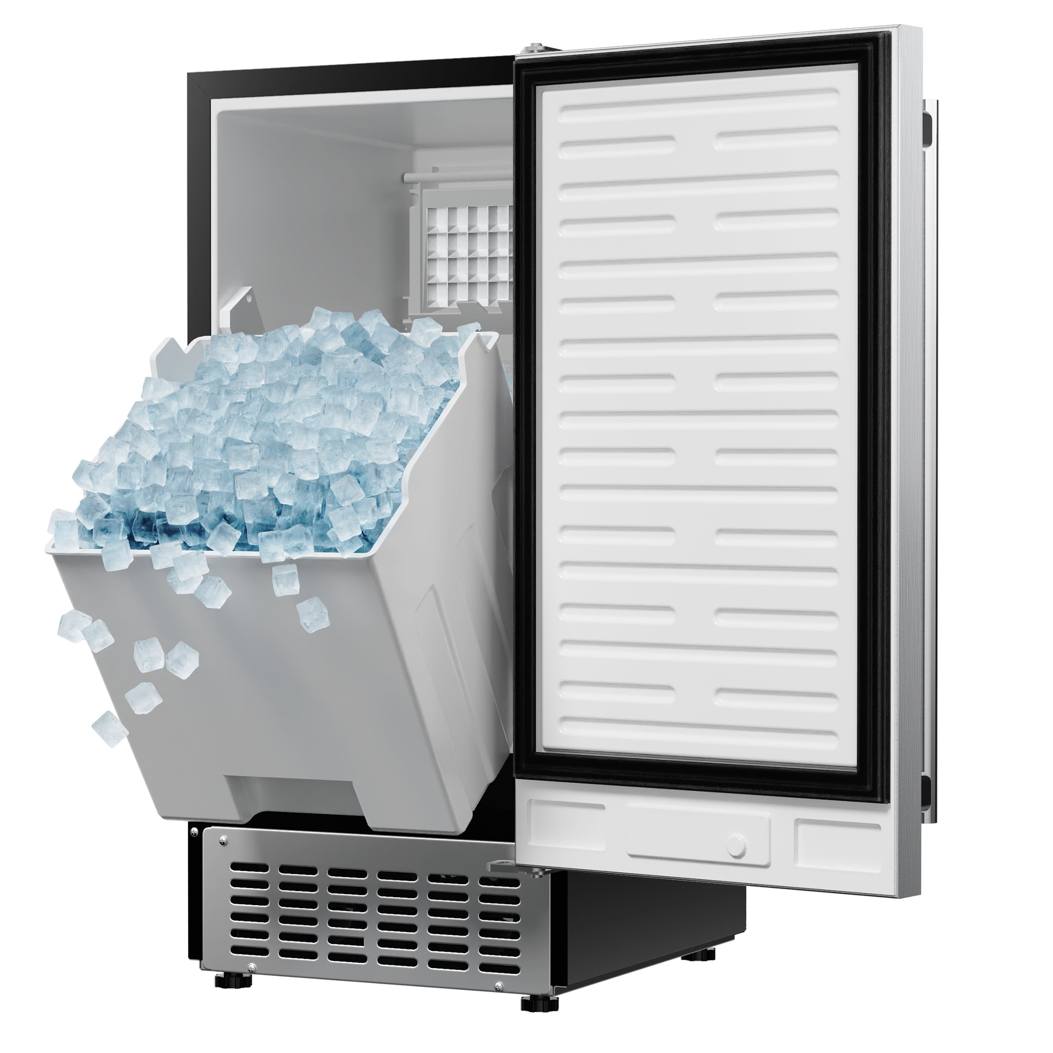 Coolski 15" W Commercial Under Counter Ice Maker, 100 lbs/Day, Bulit-in Machine