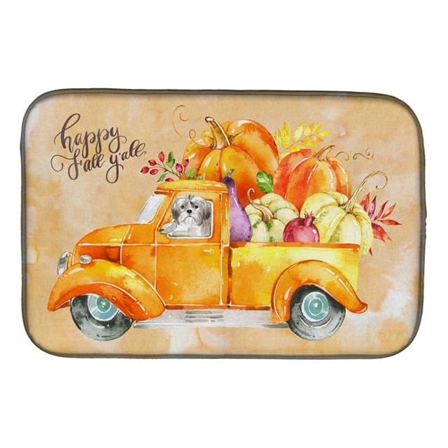 Carolines Treasures CK2635DDM Automne Récolte Shih Tzu Chiot Coupe Plat Tapis de Séchage