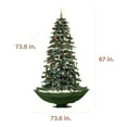 thumbnail image 3 of Fraser Hill Farm Let It Snow Series 67-In. Pre-Lit Unique Musical Artificial Christmas Tree with Green Umbrella Base and Snowfall Function | 25 Christmas Carols | Warm White LED Lights | FSTR067A-GN, 3 of 12