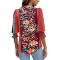 thumbnail image 5 of HomeGardon 3/4 Length Sleeve Womens Tops Summer Tops for Women Casual Printed 3/4 Length Sleeve Smocked Cuffs,S-XXL, 5 of 7