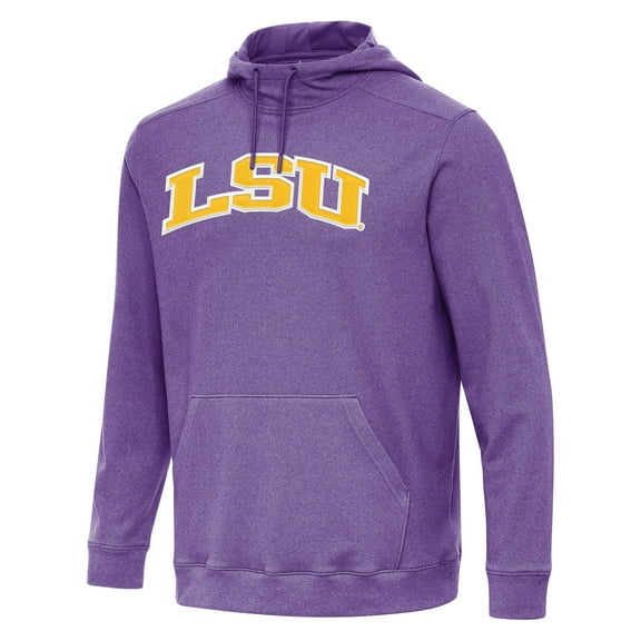 Men's Antigua Heather Purple LSU Tigers Cloud Pullover Hoodie