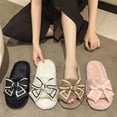 thumbnail image 7 of Casual Fluffy Slippers Women House Flats Fashion Winter Bowknot Love Designer Shoes Ladies Home Plush Platform Elegant Footwear (Pink,38-39), 7 of 7