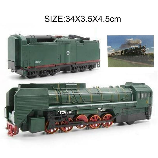 1:87 locomotora de de aleación, motor de , trenes, modelo de juguete musical, hacia atrás, juguete para , Verde Hugo Tren de vapor ligero