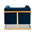 thumbnail image 4 of Baxton Studio Tissu de Velours Ambra avec Chaise d'Appoint Finition Or en Bleu Royal, 4 of 10