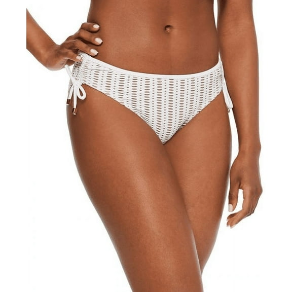 Bar III Women's Swimwear Bikini Bottom Hipster White Size Medium