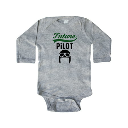 

Inktastic Future Pilot Childs Flying Gift Baby Boy or Baby Girl Long Sleeve Bodysuit