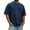 Navy #12, variant on Men's Corduroy Crew Neck Short Sleeve T-Shirt, Loose Fit Casual Summer Textured Top, Fashion Streetwear 2XL