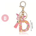 thumbnail image 3 of Type A Fashionable Pink Letter Keychain Butterfly Keychain Crystal Epoxy PendantXL5340, 3 of 6