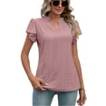 thumbnail image 3 of BadPiggies Womens Blouse V Neck Ruffle Short Sleeve Flowy Shirts Dressy Casual Cute Summer Tops, 3 of 8