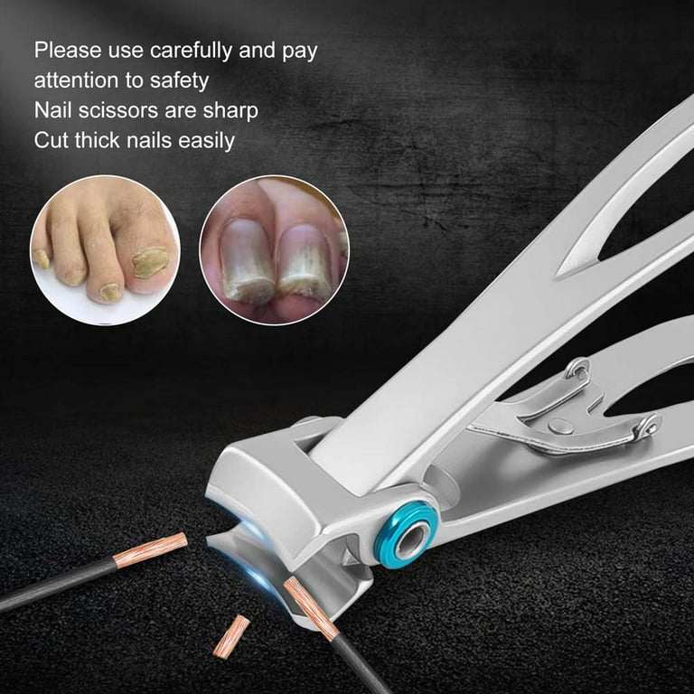 Toenail Clippers for Seniors Thick Toenails, Toe Nail Clippers Adult Thick  Nails Long Handle, Professional Heavy Duty Nail Clippers 6Pcs Black