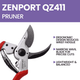 thumbnail image 6 of Zenport QZ411 Professional Bypass Pruner, 8.25-Inch, 1-Inch Cut, 2 Inch Blades, Red, 6 of 7