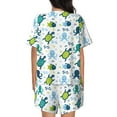 thumbnail image 3 of Naloa Cartoon Sea Creatures Women's Short-Sleeved Pajama Set, Loungewear, Summer pajamas, Breathable Cozy - Large, 3 of 9