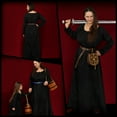 thumbnail image 7 of Mythrojan Medieval Women Dress for LARP SCA Renaissance Fair, Lady Overdress for Cosplay Fantasy Party, Color : Black, Size : Small, 7 of 7